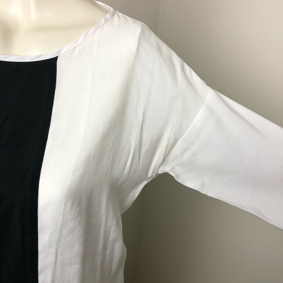 Bianca Nygard White/Black Half Sleeve Blouse Size 6 - Picture 4 of 10